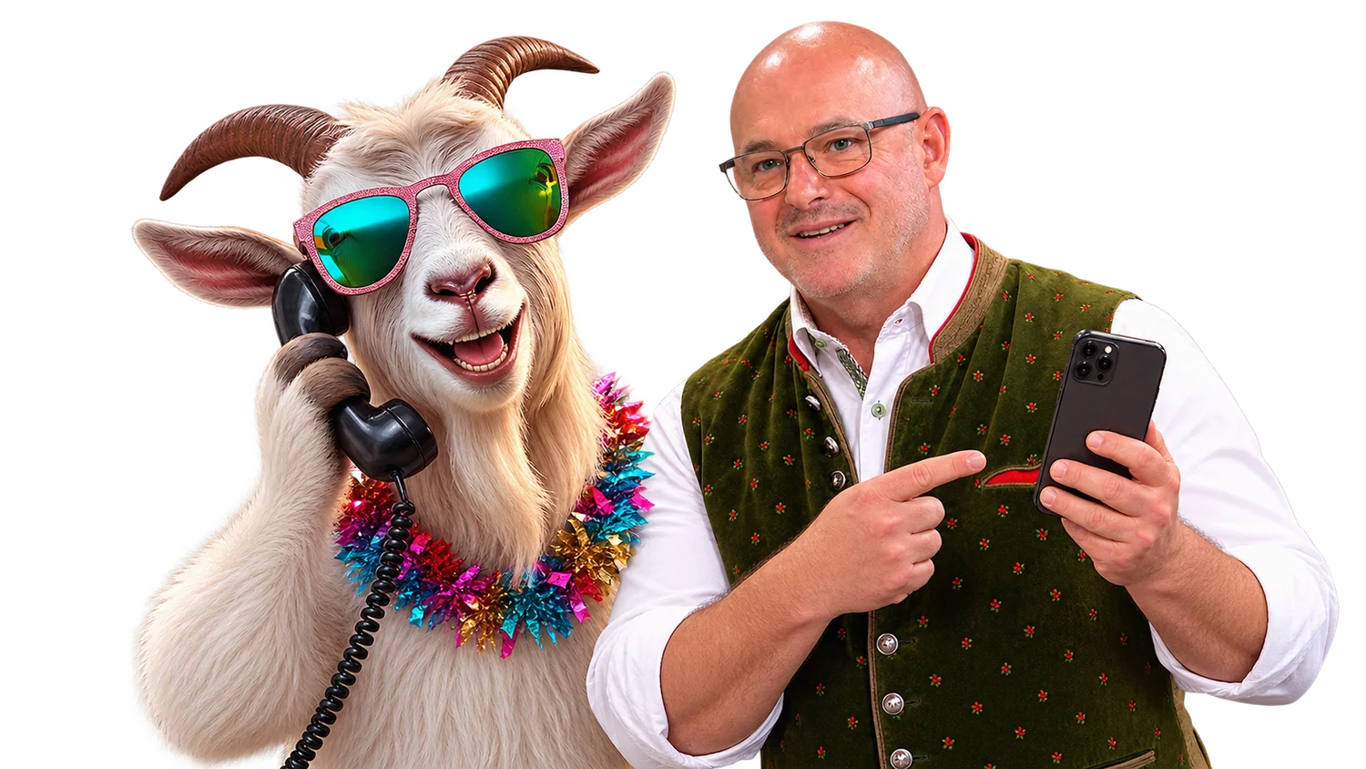 Walter Fischer mit dem Bock der Bock Alm